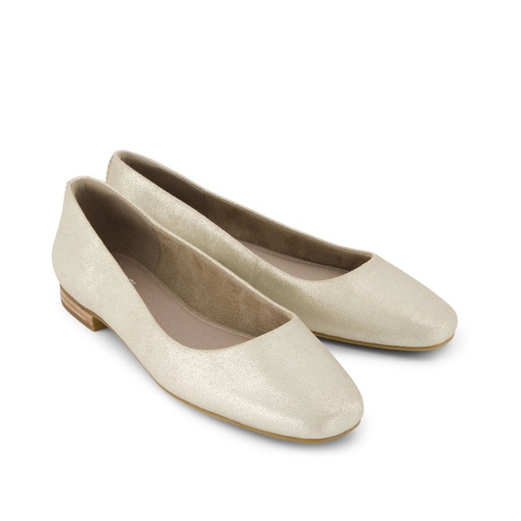 TOMS Metallic Champagne suede ballet flats - Picture 1 of 10